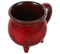 Sewroro Mug Chaudron Halloween en Céramique Émaillée 350 Ml Tasse à Café Originale Rouge Effet Four Mini Bol à Soupe Sorcière pour Fêtes et Décorations Saisonnières