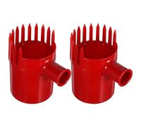 Sewroro Outil de Cueillette pour Petits Fruits 2 Pièces, Plastique Rouge, Léger et Ergonomique, Cueilleur de Baies Myrtille pour Jardinage Extérieur, Panier à Baies Portable, Râteau