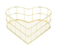 Sewroro Panier de Rangement de Cœur en Fer Nordique Panier à Accessoires Doré Boîte de Rangement Bureau Cuisine Multifonction pour Maquillage Bijoux et Goûter Décoration Table