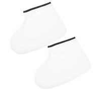 Sewroro Paquet de Paraffine pour Pieds en Coton Doux, 1 Paire de Couvre-pieds Hydratants Beige Clair Bord Noir, Réutilisables, pour Spa et Soins des Pieds à Domicile