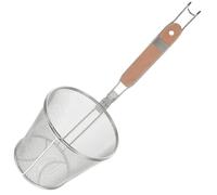 Sewroro Passoire à Nouilles en Acier Inoxydable 14 Cm, Cuillère à Pâtes Maille Inclinée, Tamis Manuel Cuisine Familiale et Professionnelle, Panier Profond pour Cuisson Ramen et Pâtes