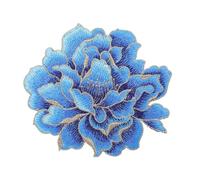 Sewroro Patch Brodé Fleur de Pivoine sans Colle à Coudre Autocollant Réparation Vêtements DIY pour Shirts Manteaux Sacs Décoration Créative et Couvrant
