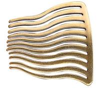 Sewroro Peigne à Cheveux Vintage en Laiton Pur Forme Ondulée Incurvée Clip Décoratif pour Mariage et Banquet Accessoire Coiffure Femme Pince à Cheveux Faite à la Main Élégant
