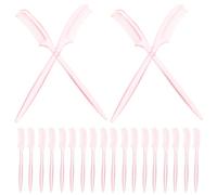 Sewroro Peigne à Cils Jetable en Plastique 100pcs, Brosse à Sourcils Ergonomique Adaptée aux Contours des Yeux pour Maquillage Précis Couleur Aléatoire