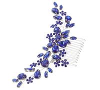 Sewroro Peigne Cheveux Mariage Bleu Peigne à Cheveux Orné De Strass Accessoires De Coiffure Pour Mariée