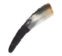 Sewroro Peigne en Corne Naturelle Noire 20 X 55 CM Manche Sculpté Peigne de Coiffure Portable pour Femmes Massage du Cuir Chevelu Accessoire Simple pour Cheveux Longs et Usage