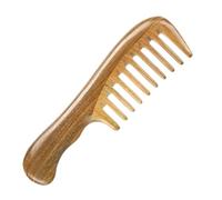 Sewroro Peigne Masseur Naturel en Bois de Santal Dents Larges Accessoire Pratique pour Démêlage et Massage des Cheveux Crépus Conçu Usage à Domicile Déplacement