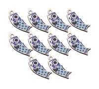 Sewroro Pendentifs Carpe Porte-clés Et Breloques Paquet, Lot De 10 Pièces, Alliage Bleu, Légers Et Solide, Accessoires Diy Pour Bijoux, Usage Quotidien Et Voyages