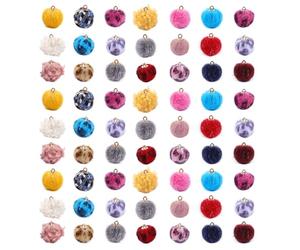 Sewroro Pendentifs de Boules en Peluche en Plastique pour Fabrication de Bijoux, 120 Pièces, Couleur Vive, Ne Se Déforme Pas, Accessoires Créatifs pour Présents Uniques Couleur Aléatoire