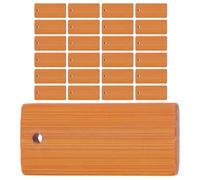 Sewroro Pendentifs Porte-clés Décoration Simple en Bambou Vierges Rectangulaires 25 Pièces, pour Diy, Surface Blanche à Graver et Peindre pour Loisirs Créatifs