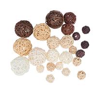 Sewroro Pièces Boules de Rotin en Osier Boules de Vigne Décoratives Naturelles Brindilles Orbes Sphères Bol Remplisseurs Vase Remplisseurs Fête de Mariage Décoration de Noël (3Cm 5Cm