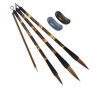 Sewroro Pinceau Calligraphie Chinois Ensemble Portable Poils Souples Aluminium Pour Débutants Étudiants Pratique Écriture Traditionnelle Kanji Sumi Aquarelle