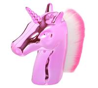 Sewroro Pinceau de Maquillage Professionnel Licorne Pinceau Poudre et Fond de Teint Manche Plastique Rose Doré 1 Pièce pour Maquillage Quotidien et Présent Femme