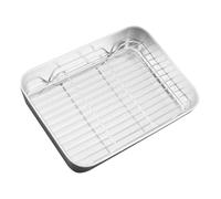 Sewroro Plaque de Cuisson Inox Profonde avec Amovible Plat de Cuisson pour Four Polyvalent pour Refroidissement et Réfrigération Design Uniforme