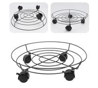 Sewroro Plateau à Rouleaux en Fer Noir 36 CM Roue Freinée Support Mobile pour Pot de Fleurs Jardinière et Réservoir de Gaz pour Salon Balcon et Terrasse Plateau pour Pot de Fleurs