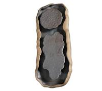 Sewroro Plateau à Thé en Céramique Japonaise 1 Pièce Petit Format pour Cérémonie du Thé Kung Fu Système de Drainage pour Stockage d'Eau Décor Lotus Délicat Simple et Pratique pour Usage