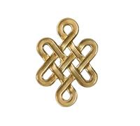 Sewroro Poignée de Meuble en Cuivre Doré Forme Nœud Chinois Poignée de Tiroir 1 Trou Accessoire de Mobilier pour Armoire Placard Commode Finition Métallique Élégante