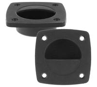 Sewroro Poignée Encastrée de Trappe de Bateau en Plastique PP Noir, Lot de 2 Pièces, Forme Carrée Texture Antidérapante, Accessoire Polyvalent pour Portes de Cabine et Placards