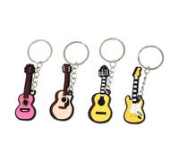 Sewroro Porte-clés Plusieurs styles Guitare en Pvc et Fer 4 Pièces Pendentifs Instruments de Musique Faciles à Décorer , Apparence , Accessoires Déco pour Maison et Fête Plusieurs styles