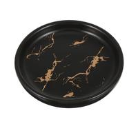 Sewroro Porte-Savonnette en Céramique à Motif Marbre Noir Plateau pour Savonnette Mains Surface Ventilée Anti-Accumulation D’Eau Accessoire Salle de Bain Style Nordique Résistant et