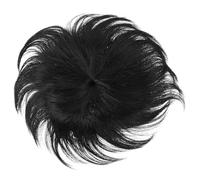 Sewroro Postiche Capillaire pour Homme Capillaire Court de Type Toupet Aspect Cheveux Synthétiques Légers Couleur Brun Foncé pour Zones Dégarnies et Usage Quotidien