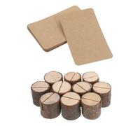 Sewroro Présentoir Porte-Cartes de Table Mariage en Bois Naturel Forme Souche Clip Mémo Élégant pour Réunions et Décor Rustique Unique