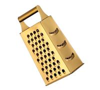 Sewroro Râpe Multifonction en Acier Inoxydable Doré Petite Râpe Cuisine 4 Faces pour Légumes Fruits et Fromage Ustensile Manuel Pratique et Sécuritaire pour Préparation Culinaire
