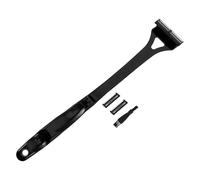 Sewroro Rasoir Dos à Trois Lames Manuelle Noir avec 2 Têtes de Rechange Tondeuse Corps Portable Antidérapante Épilation Dos et Corps pour Hommes et Femmes Utilisable sur Peau Sèche ou