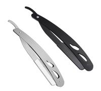 Sewroro Rasoirs à Barbe Pliables en Acier Inoxydable 2 Pièces Vintage Blanc et Noir Coupe-Rasage Manuel Compact Portable pour Maison Salon et Voyage