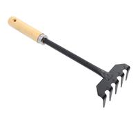 Sewroro Râteau à Main en Fer Noir pour Jardinage, Outil Mini Pratique 5 Dents, Réduit la Fatigue et Aère Rapidement Le Sol, pour Travailler Un Petit Espace