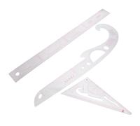 Sewroro Règle de Couture Transparente 3 Pièces, Règle Tailleur Multifonction Courbe Française pour Patron, Précision de Coupe, Outil Couture Patchwork et Modélisme, Kit Débutant