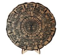 Sewroro Roue de l'année - Panneau en bois - Calendrier Wicca - Signe de sorcière païenne - Vacances Wicca - Calendrier arbre de vie - Calendrier à anneaux - Fait à la main - Vintage - Décoration de
