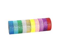 Sewroro Ruban Adhésif Pailleté Coloré Masking Tape Décoratif Facile à Déchirer pour DIY Scrapbooking et Cadeau