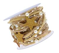 Sewroro Ruban de Perles de Noël Or pour Emballage Présent, Fête