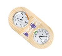 Sewroro Sablier en Bois 15 avec Thermomètre-Hygromètre Mécanique Double Cadran pour Sauna Violet Moniteur Précis de Température et Humidité Résistant à la Chaleur Accessoire pour Spa et