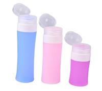 Sewroro Set de 3 Flacons Rechargeables en Silicagel pour Lotion et Huile Essentielle, Résistance Froid, Facile à Transporter, pour Voyage et Sorties