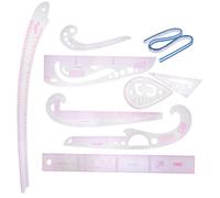 Sewroro Set de Règles de Couture Plastique pour Modélisme avec Règle Courbe Française Flexible Jauge pour Dessin Coupe et Ajustement Vêtements Adapté Débutants et