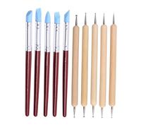 Sewroro Set Outils de Poterie avec Manches Kit Sculpture Argile Durable pour Modelage Argile Polymère Outils de Polissage Multifonctions