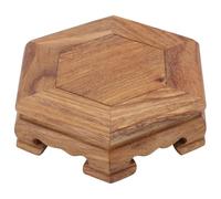 Sewroro Socle Décoratif en Bois de Fleur Hexagonal 10X12X3 CM Support Rond pour Pot de Fleurs Socle d’Exposition pour Objets Décoratifs Pièce Unique pour Décoration Intérieure