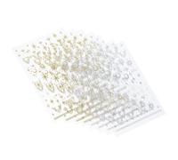 Sewroro Stickers pour Ongles 3D Autocollants Sol Étoiles et Lune 8 Feuilles Adhésives pour Manucure Décorations Ultra-Fines pour Nail Art Femme Patchs Vernis à Ongles Résistants et
