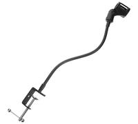 Sewroro Support de Microphone Réglable Stable à Col de Cygne Flexible en Métal Noir Pince Carrée Base Robuste pour Conférences Vidéo et Appels en Ligne