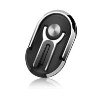 Sewroro Support de Téléphone pour Voiture Ovale Noir Anneau Rotatif à 360° Compatible Grille D’Aération Antidérapant pour Smartphone Fixation Sécurisée pour Conduite Confortable