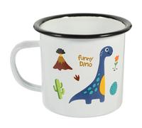 Sewroro Tasse Émaillée Cuisine F Version Dinosaure 1 Pièce Tasse à Café en Émail Robuste Maison Gobelet Portable pour Boissons Chaudes et Camping en Plein Air