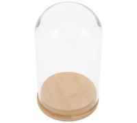 Sewroro Terrarium Cloche en Verre Transparent 70X120 MM avec Socle en Bambou Étanche pour Micro-Paysages Jardinière Hydroponique D’Intérieur Protection Anti-Poussière Décor Maison et
