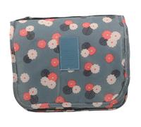 Sewroro Trousse de Toilette de Voyage Pliable Crochet Suspendu Pochette de Maquillage Bleue Fleur Contenant pour Produits de Toilette Trousse Soins Personnels Portable pour Voyage et