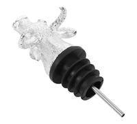 Sewroro Verseur de Vin en Alliage de Zinc Tête de Taureau Argentée Aérateur de Vin Silicone Alimentaire Bouchon Hermétique Accessoire Bar et Maison