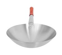 Sewroro Wok en Acier Inoxydable 30 CM Poignée en Bois, Poêle Wok Résistante à L'Usure pour Plaque à Induction et Cuisinière Électrique, Cuisson Saine des Légumes et Viandes