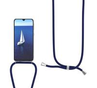 Sewutoyu Coque Collier pour Oppo A38 / Oppo A18, Housse pour Smartphone à Porter au Cou - Étui à bandoulière Cordon - Lanyard Case Protection Complète, Étui en Silicone Transparent, Bleu foncé