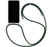 Sewutoyu Coque Collier pour Oppo A57s 4G / Oppo A57 4G, Housse pour Smartphone à Porter au Cou - Étui à bandoulière Cordon - Lanyard Case Protection Complète, Étui en Silicone Transparent, Vert Foncé