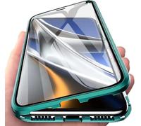 Sewutoyu Coque pour Magnétique Compatible avec OnePlus 11, Housse avec Adsorption Magnétique Métal Bumper Protection,Étui de Protection Complète du Corps,Transparent Verre Trempé Case Cover,Vert